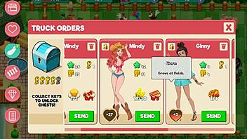 Nutaku Booty Farm Hentai Game Part 07 with Sexy Brunette Flashing