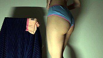Sexy babe models in panties and asshole closeup