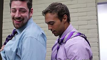 office studs dive into a steamy assfucking trio