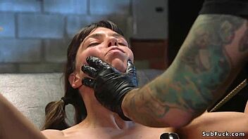 damn, slave gets anal pounded in bondage