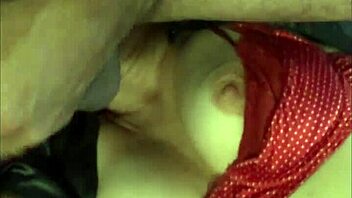 2133ip 9 16 - french amateur black leather pants satin grey shirt satin red outfit bra panties blowjob doggystyle fuck from behind pov