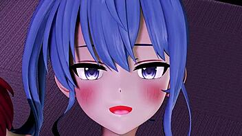 Hentai lesbians with vibrator