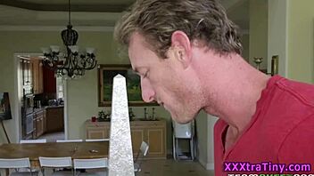 Tiny Teen Takes Big Cock and Cum in Mouth!