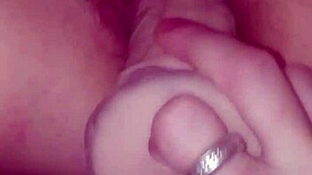 she fingers her tight wet pussy while i stuff her with a gigantic dildo, moaning loudly 😩
