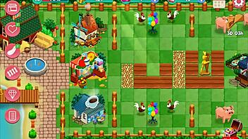 Nutaku Booty Farm Hentai Game Part 07 with Sexy Brunette Flashing