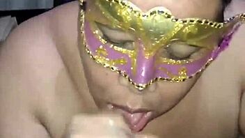 Milking huge dick for cum in mouth while deepthroating!