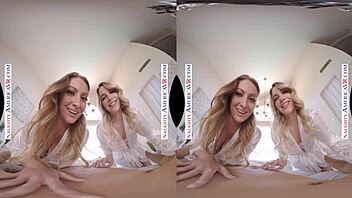 Naughty America 2 Chicks Same Time VR With Kenna James & Veronica Weston