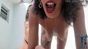 amateur latina femdom brunette milf with natural tits tattoo shows ass fetish to gringo friend pov