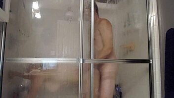 Husband and wife use toys and fuck in the shower