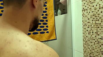 I was in the shower when bianca naldy surprised me with her big cock