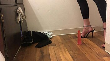 A sexy tranny enjoys riding cock in lingerie