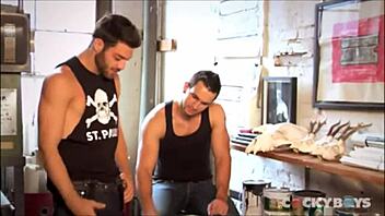 model pierced ass fucked in gay threesome