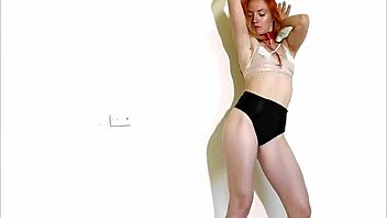 Juls Performs Slow Burlesque Yoga With Her Small Tits!