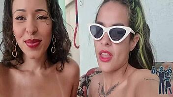 amateur latina femdom brunette milf with natural tits tattoo shows ass fetish to gringo friend pov