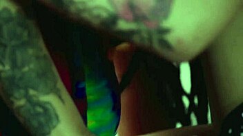 Qween and small-breasted girlfriend pleasure themselves with mutual fingering after initial flirting with male partner