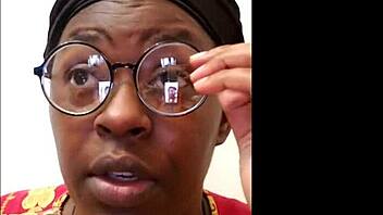 ebony milf masturbates solo