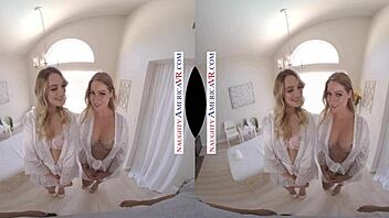 Naughty America 2 Chicks Same Time VR With Kenna James & Veronica Weston