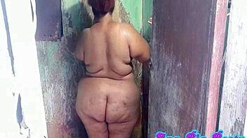 Spied On Stepmother's Big Tits In Shower