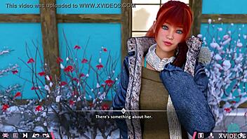 in this double homework, two petite teens play with redheads in a sexy game