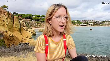 So cute in glasses and stockings amelia gets off with toy