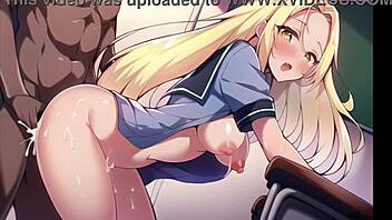 Huge boobs in anime porn with AI drawing