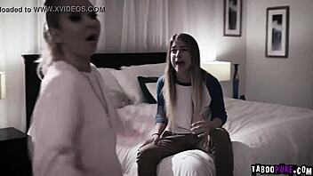 Stepmother persuades her boyfriend to allow her to perform oral sex on him