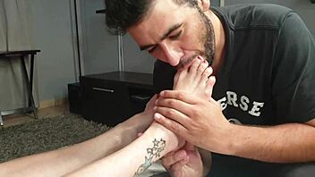 Getting My Toes And Feet All Oiled Up Rubbed And Sucked