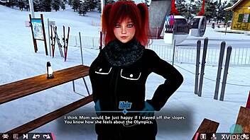 in this double homework, two petite teens play with redheads in a sexy game