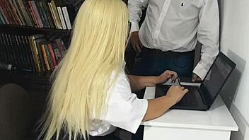Hot secretary bent over at work, showing off big Latina ass! 🔥