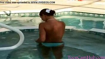 Big Tits Teasing by the Poolside