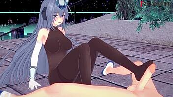 New Jersey's Footwork And Handjob In Azur Lane POV