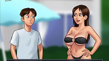 Summer-themed anime hentai adventure