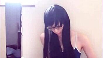 hey, this shemale is getting freaky with a plastic cock 😏