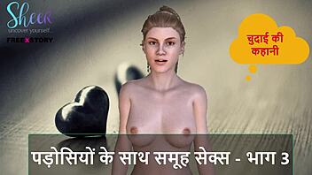 New Indian porn in 3D - Group sex with neighbors - Part 3