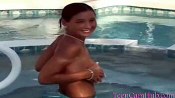 Big Tits Teasing by the Poolside