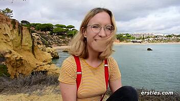 So cute in glasses and stockings amelia gets off with toy