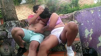 i let my stepsister lick candy off my big tits outdoors