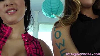 Beautiful women dominate and use dildos on their partner