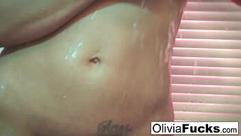 super sexy olivia austin teases in the shower