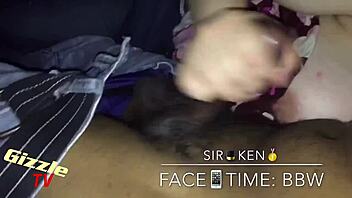 white bbw gives sloppy interracial blowjob
