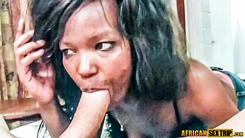 room service sends african girl for blowjob.