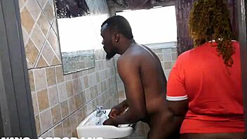 ambitious thick lady got fucked in the bathroom? watch her big ass!