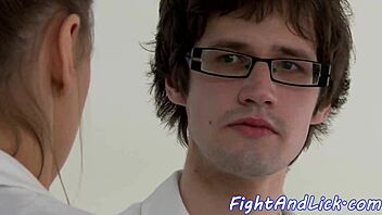 European Lesbians Wrestle And Lick Pussies!