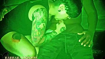 Amateur nerd gets filmed for a cuckold while being gangbanged in the dark