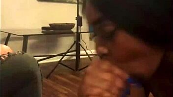 Blu mere boldly shows girlfriend how to suck dick on live