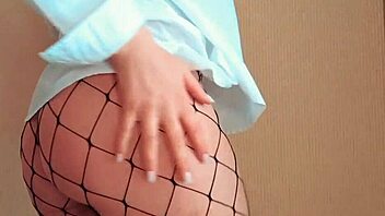 Beauty in black lingerie cums after working day!