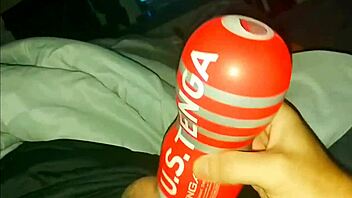 Cory Bernstein caught edging big dick into sex toy then cumshot.