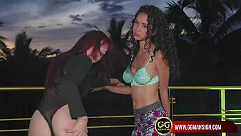 redhead latina gets her big ass pussy licked in lesbian muff diving and cunilingus at ggmansion