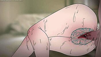 Bulma and Videl in Dragon Ball hentai anal sex.