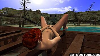 foxy 3d lesbian babe gets licked while on a boat